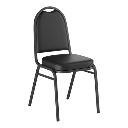 Ghế tiệc xếp chồng Lancaster Table & Seating đệm 5 cm khung bạc màu đen