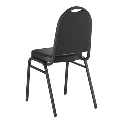 Ghế tiệc xếp chồng Lancaster Table & Seating đệm 5 cm khung bạc màu đen