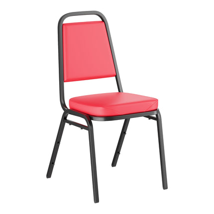 Ghế xếp chồng Lancaster Table & Seating đỏ mặt ngồi đệm 5 cm