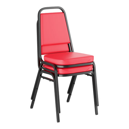 Ghế xếp chồng Lancaster Table & Seating đỏ mặt ngồi đệm 5 cm