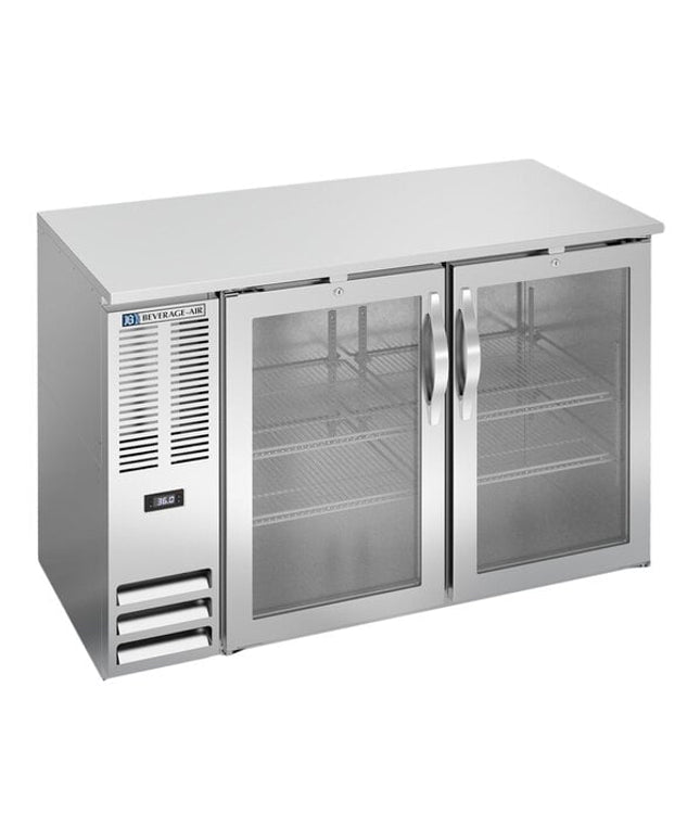 Tủ mát quầy bar cửa kính inox chiều sâu nông Beverage-Air BBN48HC-G-S-ALT 122 cm
