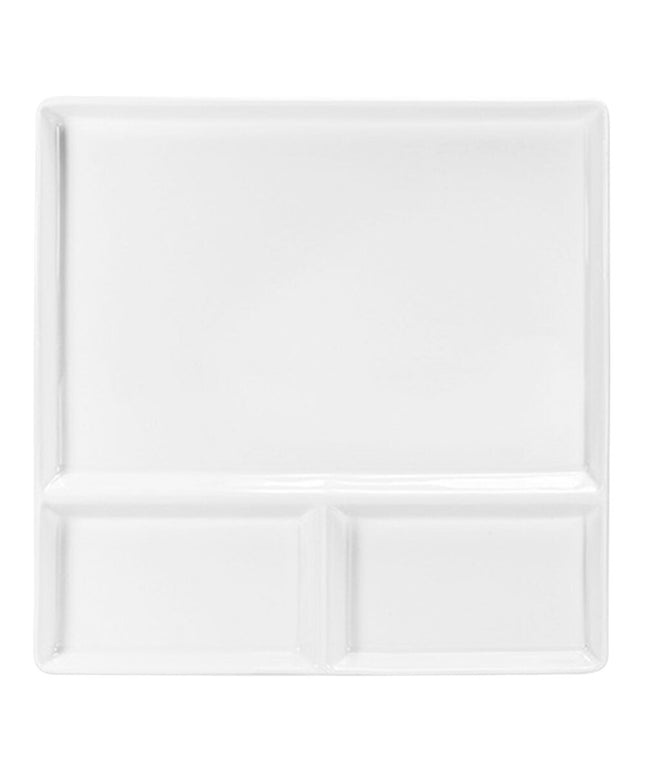 Đĩa sứ vuông 3 ngăn trắng sáng Front of the House Mod 27 cm - Thùng 4 cái