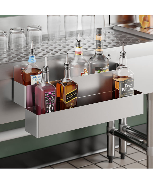 Giá đựng chai inox hai tầng Steelton 56 cm