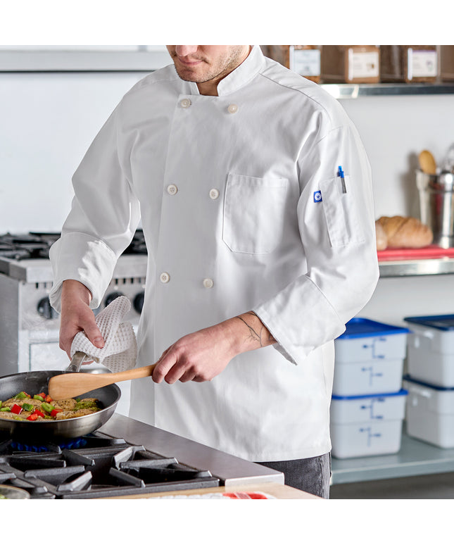 Áo bếp tay dài unisex Uncommon Chef 0400 màu trắng in tùy chỉnh - M