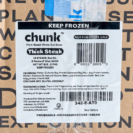 Bít tết chay thuần từ thực vật Chunk Foods 170 g - Thùng 16 cái