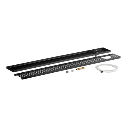 Khay hứng bia inox đen mờ gắn bề mặt Regency 114 x 13 cm có vòi rửa ly