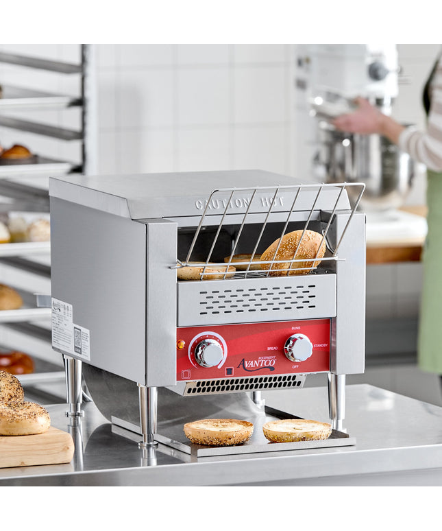 Máy nướng bánh mì công nghiệp Avantco T140 công nghiệp 25,4 cm Wide Conveyor Toaster 7,6 cm Opening - 120V, 1750W - 300 