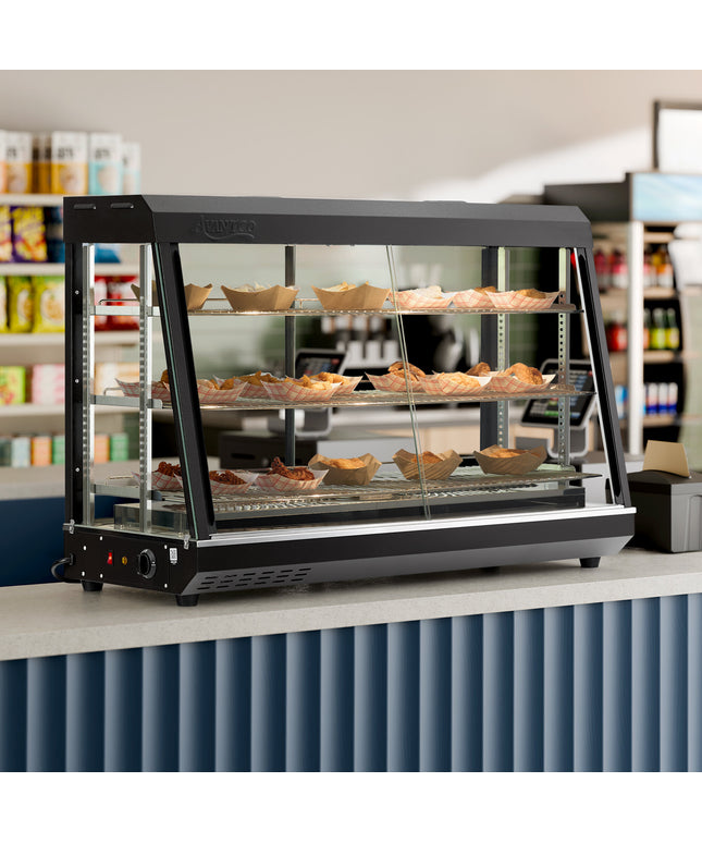Tủ hâm trưng bày để bàn tự phục vụ / phục vụ đầy đủ 3 tầng Avantco HDC-48 122 cm với cửa lùa - 120V, 1580W