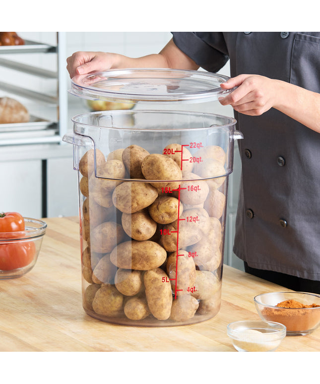 Hộp đựng thực phẩm nhựa polycarbonate tròn trong suốt kèm nắp Choice 20,8 lít