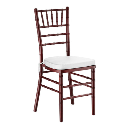 Ghế Chiavari gỗ gụ Lancaster Table & Seating đệm trắng