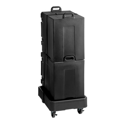 Bộ thùng giữ nhiệt CaterGator đen 2 thùng nạp trước 5 khay kèm xe đẩy và dây đai