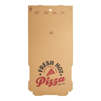 Hộp pizza carton sóng E kraft tùy chỉnh Choice 41 x 41 x 5,1 cm - Bó 50 cái