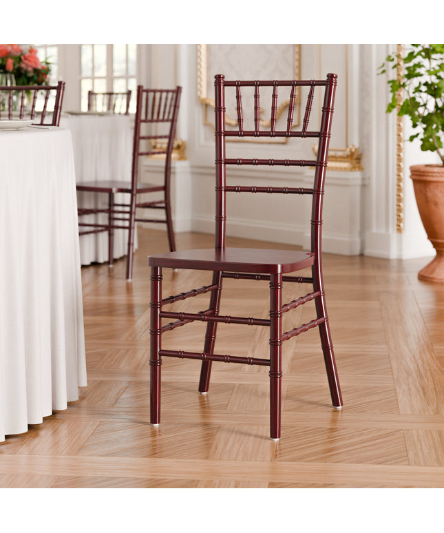 Ghế Chiavari gỗ Lancaster Table & Seating màu gỗ gụ