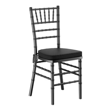 Ghế Chiavari gỗ đen Lancaster Table & Seating với đệm đen