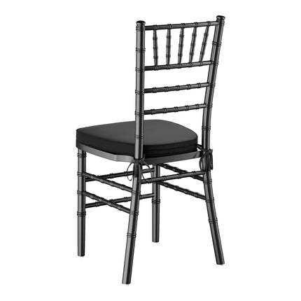 Ghế Chiavari gỗ đen Lancaster Table & Seating với đệm đen
