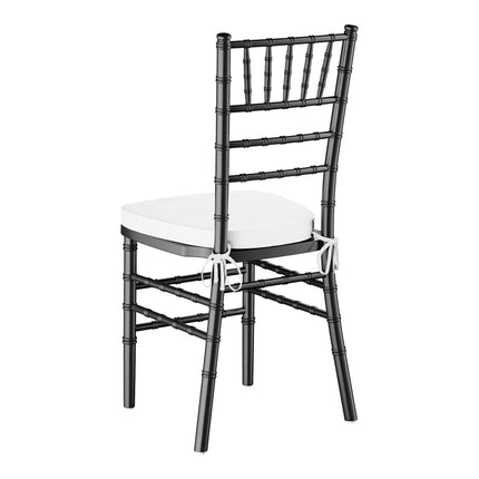 Ghế Chiavari gỗ đen Lancaster Table & Seating kèm đệm trắng