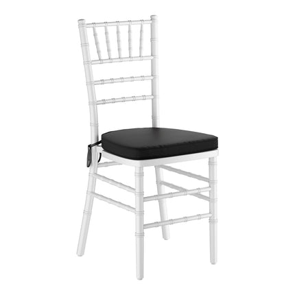 Ghế Chiavari Lancaster Table & Seating gỗ trắng kèm đệm đen