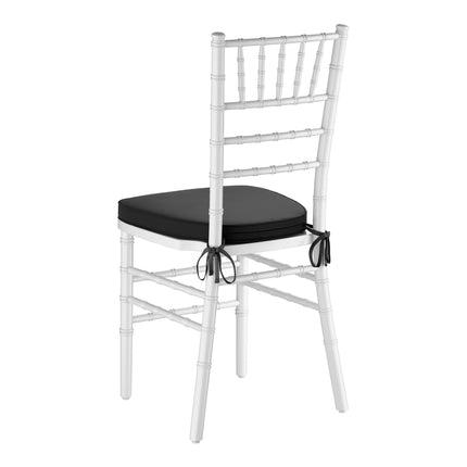 Ghế Chiavari Lancaster Table & Seating gỗ trắng kèm đệm đen