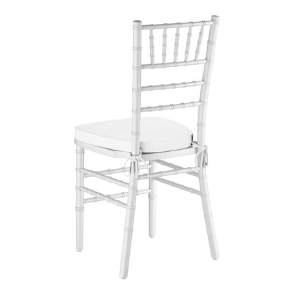 Ghế Chiavari gỗ trắng Lancaster Table & Seating với đệm trắng