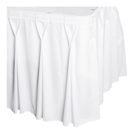 Váy phủ bàn xếp ly nơ Snap Drape Wyndham 5412CE29W3-010 4 x 0,74 m trắng kèm kẹp Velcro