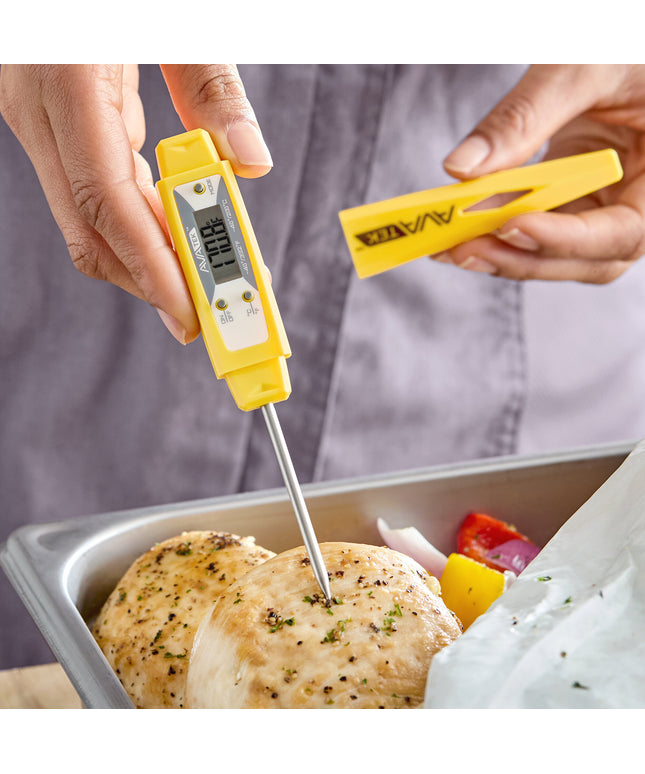 Nhiệt kế điện tử đầu dò bỏ túi chống nước HACCP AvaTek 7 cm màu vàng