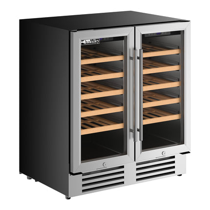Tủ bảo quản rượu vang cửa kính AvaValley WBRC-32-DZ 2 khoang, 2 vùng nhiệt độ