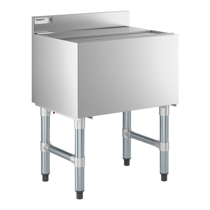 Thùng đá âm quầy bar Regency 46 x 61 cm kèm tấm làm lạnh 7 mạch, giá giữ chai và nắp trượt - 23 kg