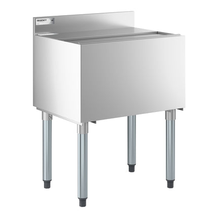 Khay đá inox dưới quầy bar Regency 46 x 61 cm có giá đựng chai và nắp trượt - 35 kg