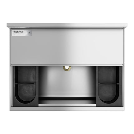 Khay đá inox dưới quầy bar Regency 46 x 61 cm có giá đựng chai và nắp trượt - 35 kg