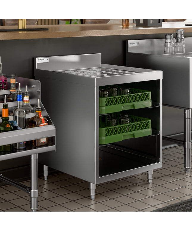 Tủ để giá ly quầy bar thép không gỉ mặt gợn sóng Regency 58 x 61 cm