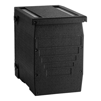 Thùng giữ nhiệt EPP nạp trước Cambro Cam GoBox đen - chứa tối đa 6 khay full-size