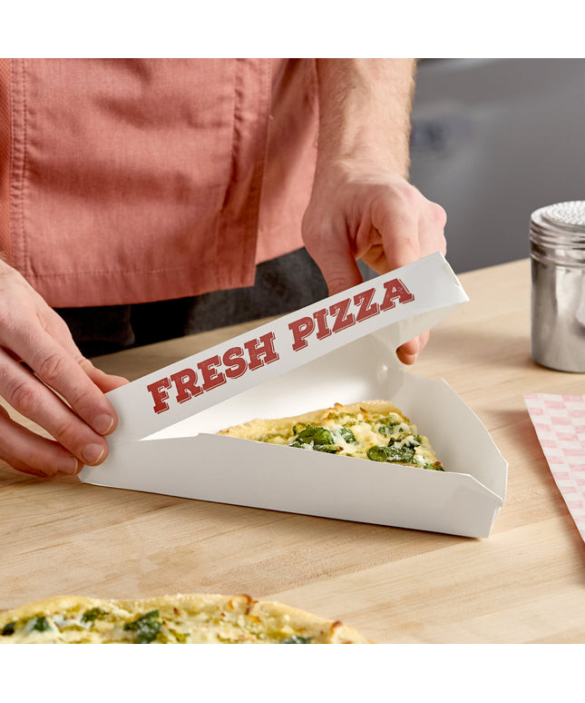 Hộp đựng miếng pizza dạng vỏ sò phủ cao lanh Choice - Màu trắng, Thùng 400 cái