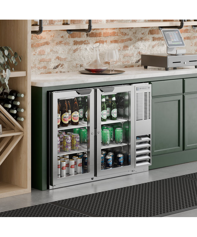 Tủ mát quầy bar cửa kính thép không gỉ Beverage-Air BB48HC-1-G-S 122 cm