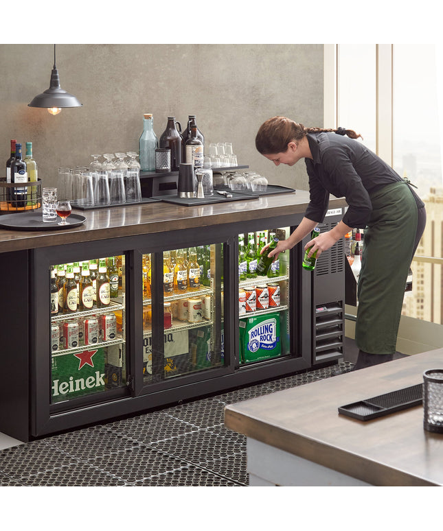 Tủ mát quầy bar cửa kính trượt màu đen Beverage-Air BB72HC-1-GS-B 183 cm