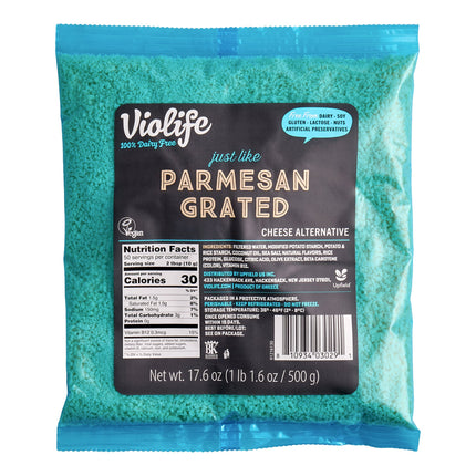 Phô mai chay bào vị Parmesan Violife Just Like 0,5 kg - Thùng 10 gói