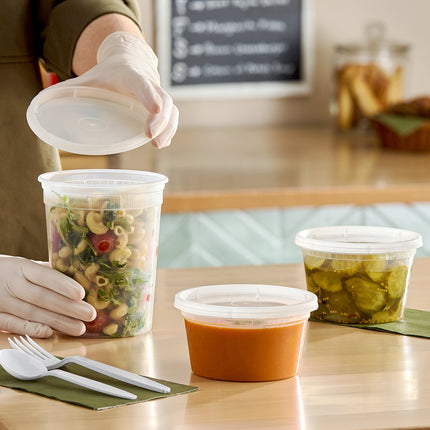 Bộ Hộp Đựng Thực Phẩm Nhựa Kèm Nắp Choice Heavy-Duty 12 oz Trong Mờ - Thùng 240 Cái