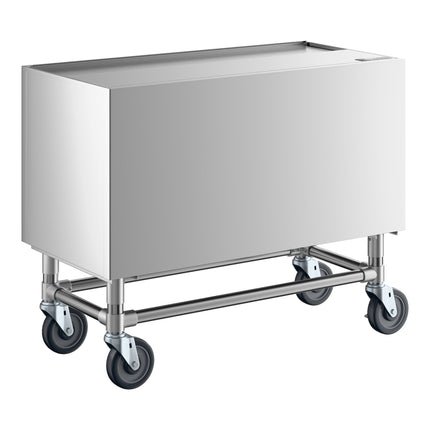 Thùng đá di động thép không gỉ Regency 91 x 46 cm, giá đựng chai và nắp trượt - 70 kg