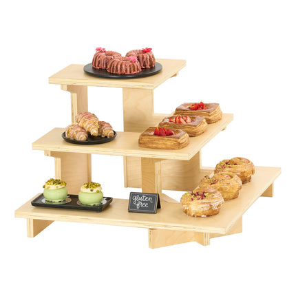 Kệ trưng bày gỗ bạch dương 3 tầng góc Cal-Mil Logan 58 x 58 x 39 cm 25229-93