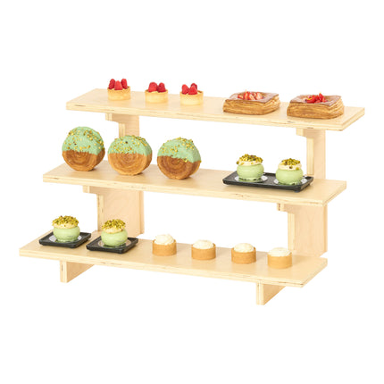 Kệ trưng bày 3 tầng bằng gỗ bạch dương tự nhiên Cal-Mil Logan 25230-93 74 x 47 x 39 cm, mảnh thẳng