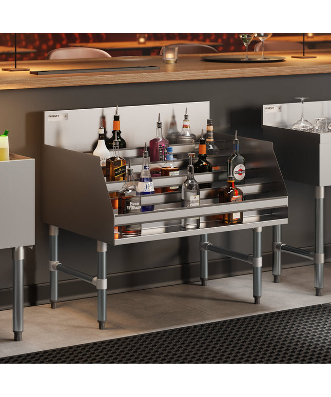 Giá trưng bày rượu inox Regency 91 cm năm tầng - Sâu 58 cm