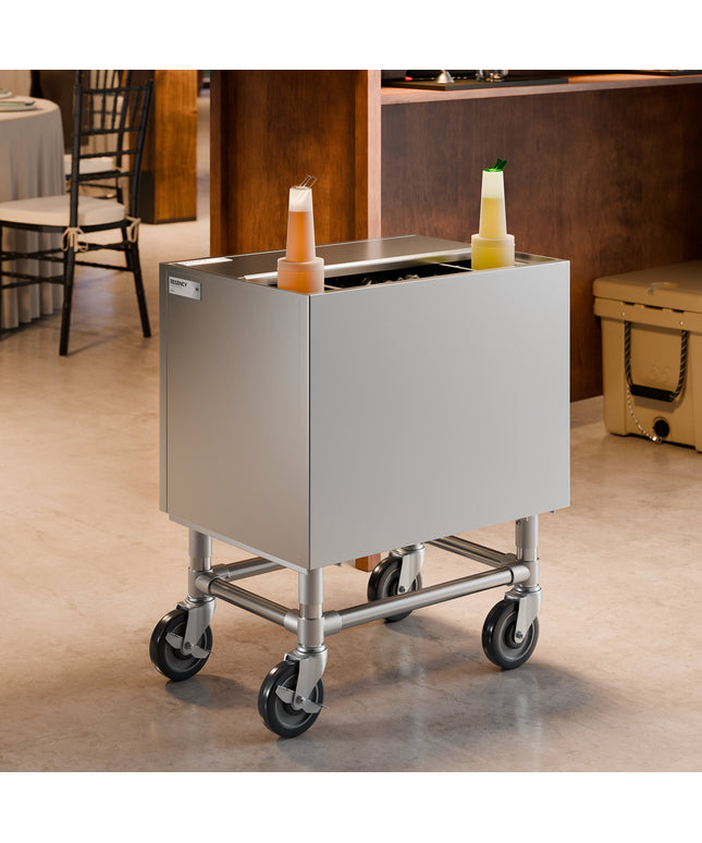Thùng đá di động inox Regency 61 x 46 cm có giá để chai và nắp trượt - 45 kg