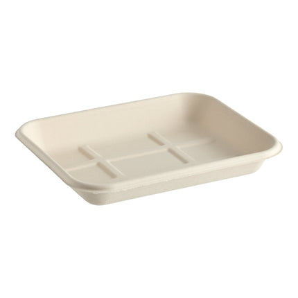 Khay đựng thịt sợi thực vật phân hủy Tellus Products 23 x 18 x 2,5 cm hình chữ nhật - Thùng 500 cái