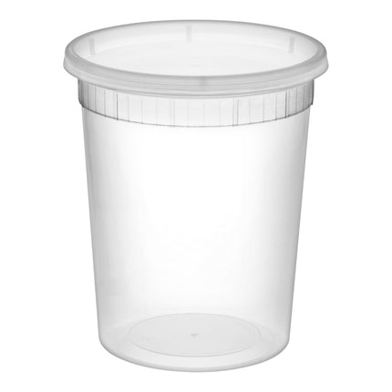 Bộ Hộp Đựng Thực Phẩm Nhựa Kèm Nắp Choice Heavy-Duty 32 oz Trong Mờ - Thùng 240 Cái