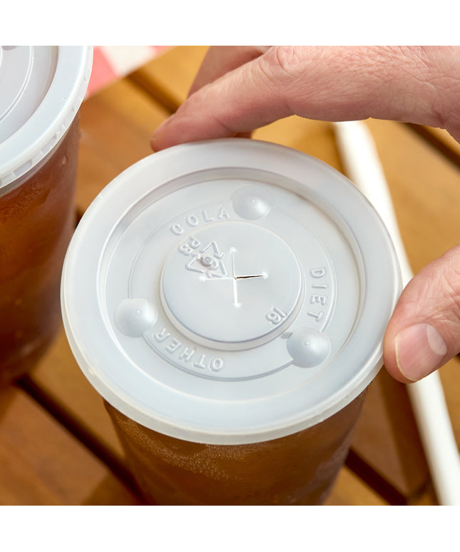 Ly nhựa dùng một lần WNA Comet Frost-Flex 473 ml trong mờ nắp với ống hút Slot - Thùng 1.000 cái