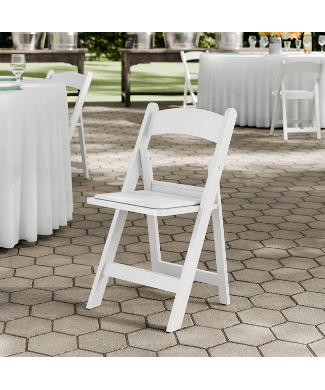 Ghế tiệc Lancaster bàn & Seating trắng Resin Folding ghế Vinyl Seat