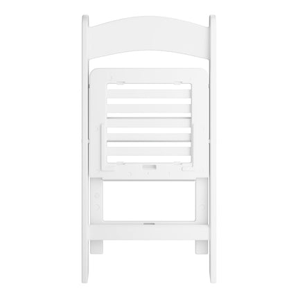 Ghế gấp nhựa resin Lancaster Table & Seating trắng mặt ngồi nan
