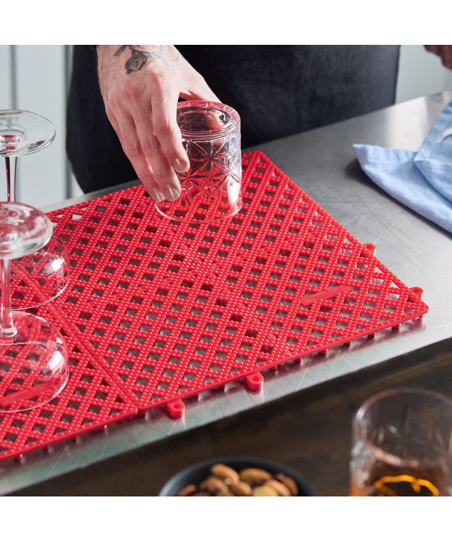 Thảm lót quầy bar cao su Choice 30 x 30 cm màu đỏ khớp nối - Thùng 12 cái