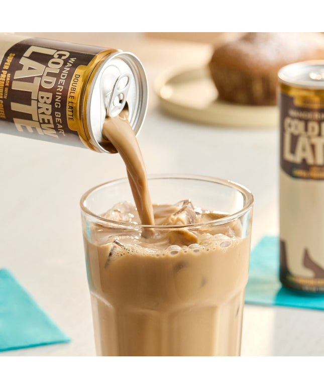 Cà phê cold brew giàu đạm Wandering Bear Double Latte 237 ml - Thùng 12 chai