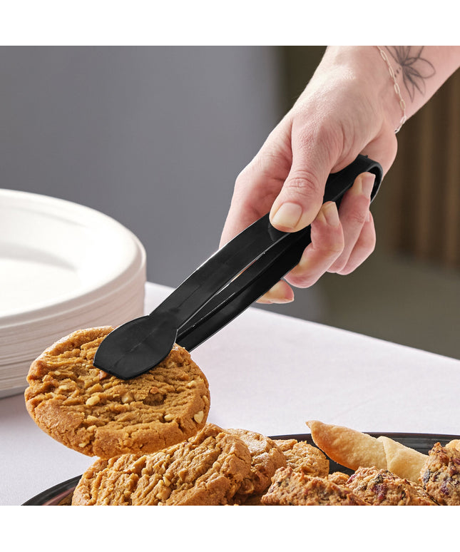 Kẹp gắp phẳng có gân polystyrene đen Visions 23 cm - Thùng 48 cái