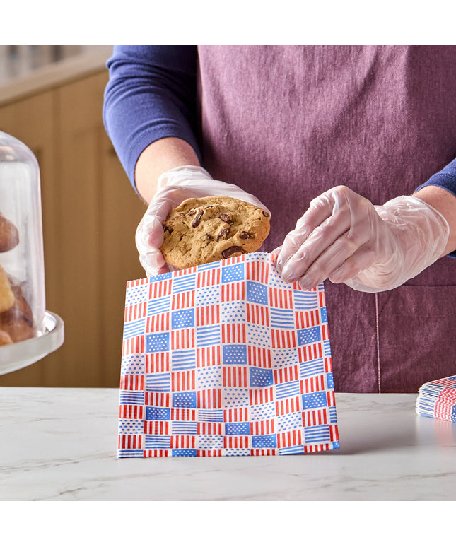 Túi đựng bánh mì / bánh quy Choice in hình cờ Mỹ 15 x 2,5 x 20 cm - Thùng 2.000 cái